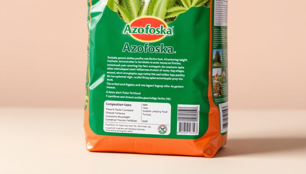 Opakowanie nawozu Azofoska z widocznymi informacjami o składzie i zastosowaniu